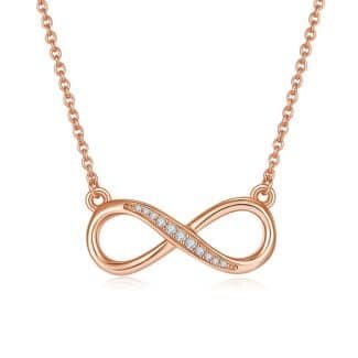 简爱无限的爱吊坠项链S925银D级莫桑钻厘石 K022A 02