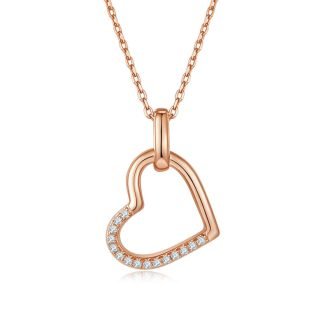 炫芯爱心吊坠项链S925银D级莫桑钻厘石 K029A 02