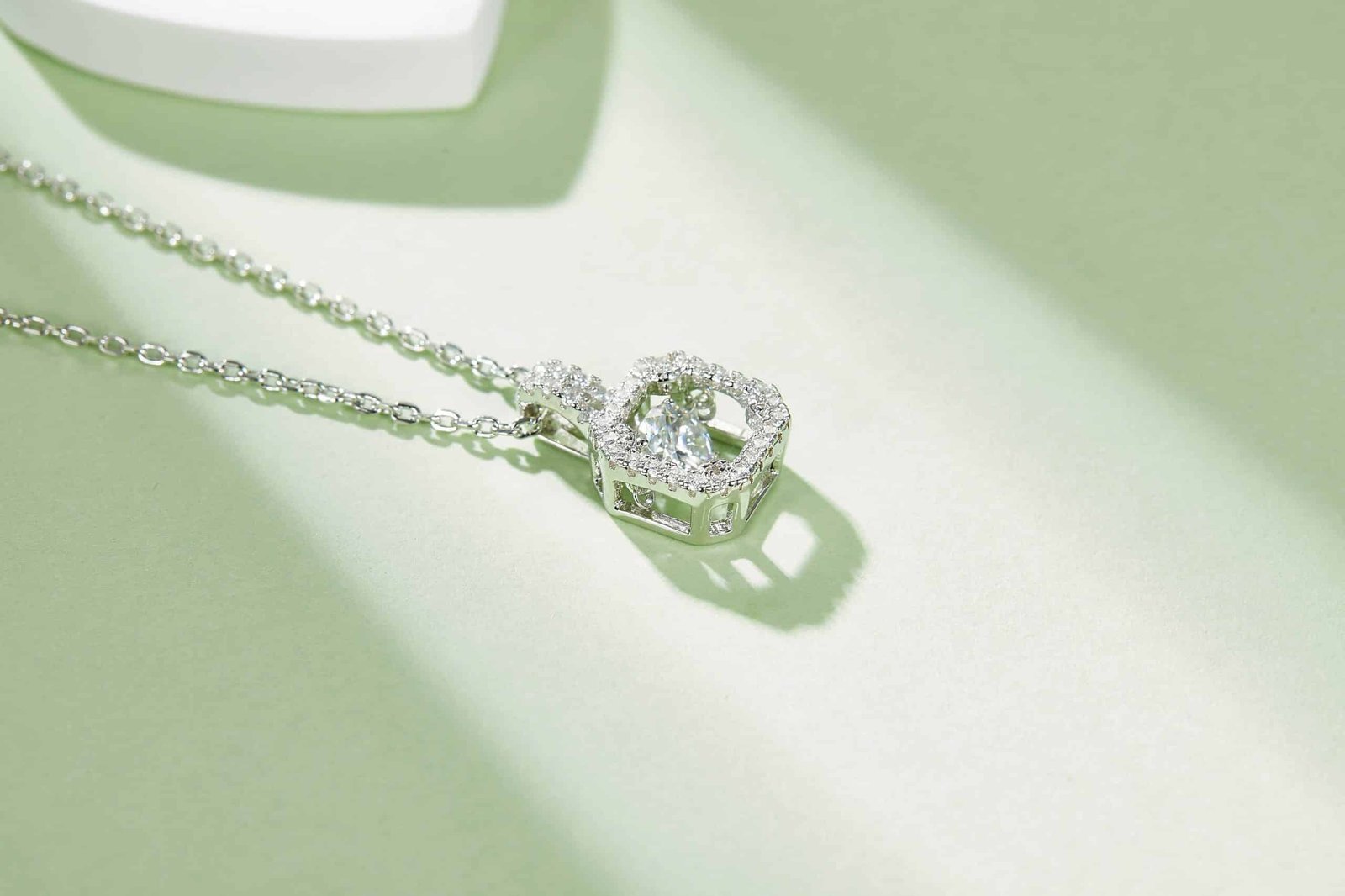 灵动公主方925银镀白金50分D色莫桑钻项链 OLDA 03