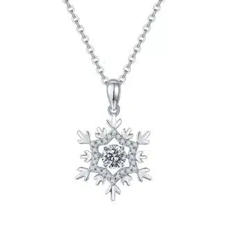 灵动冰雪女王S925银镀白金50分D色莫桑钻项链 OLDJ 01