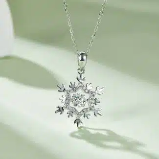 灵动冰雪女王S925银镀白金50分D色莫桑钻项链 OLDJ 02