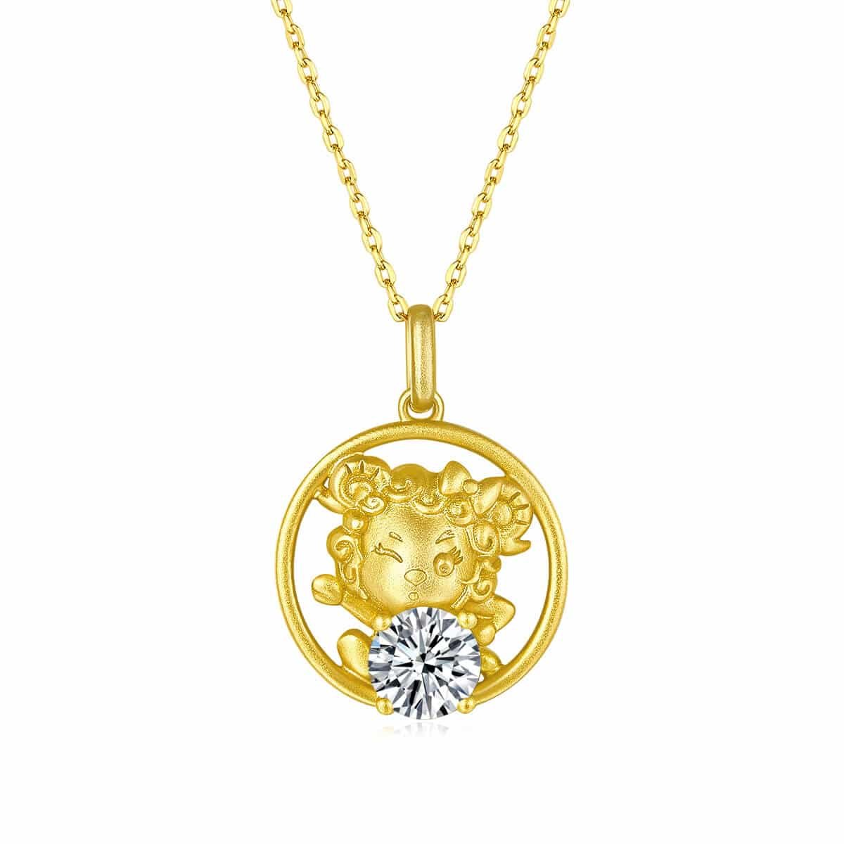 十二生肖系列之羊1.0克拉D色莫桑钻项链 OSXH 01