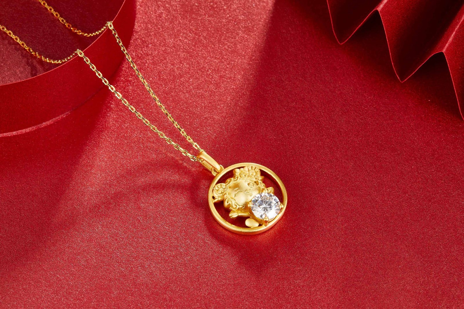 十二生肖系列之羊1.0克拉D色莫桑钻项链 OSXH 02