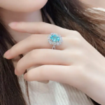 3.6克拉蛋形s925银镀18k5a锆石红宝石/蓝宝石/祖母绿/帕拉伊巴/钴尖晶戒指